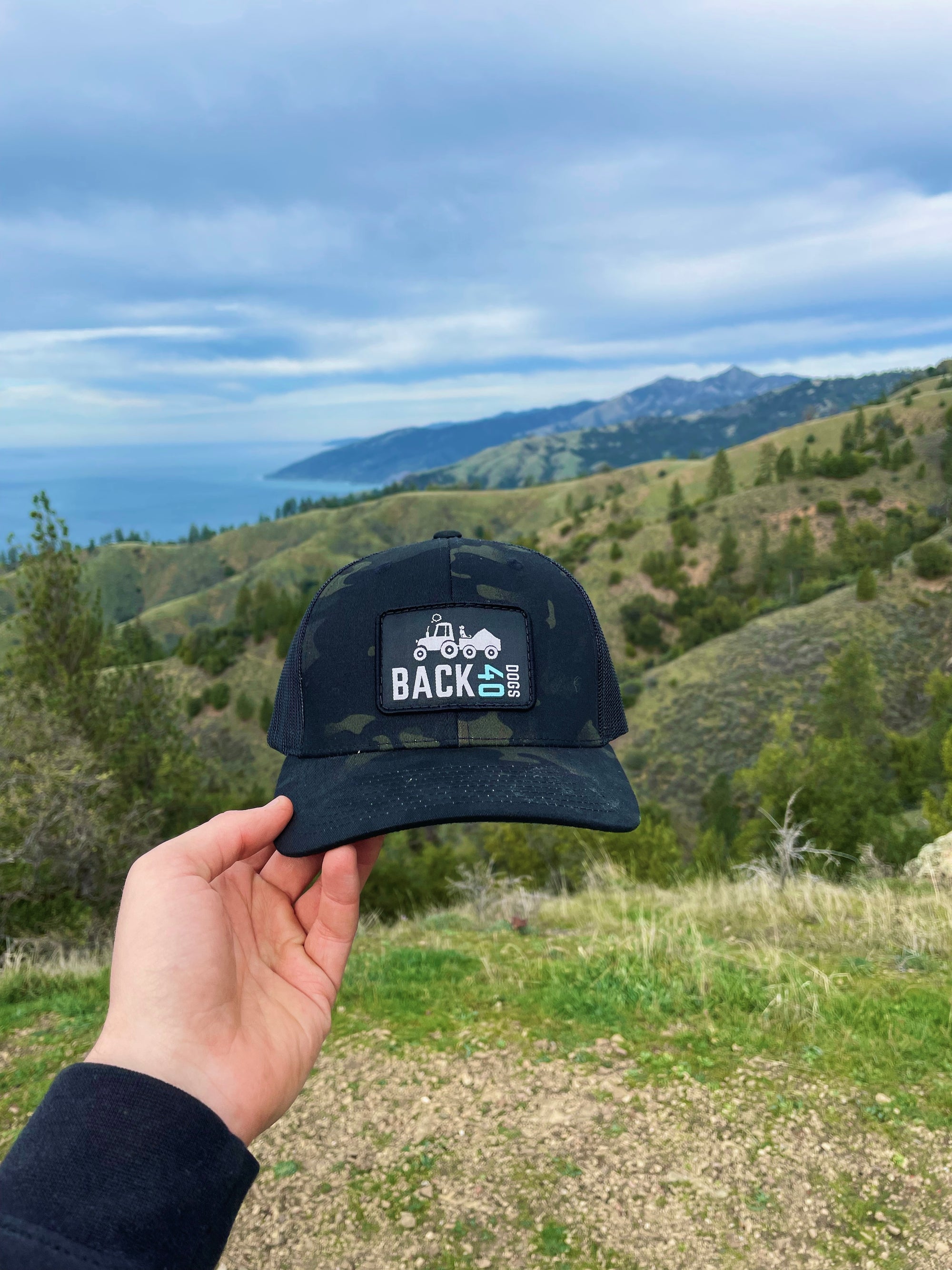 BACK 40 Original Black Camo Trucker